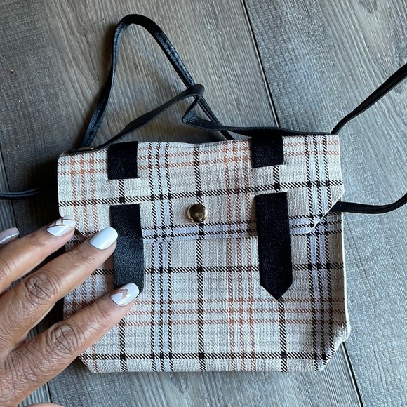 Designer White Plaid Mini Handbag - Picture 7 of 12